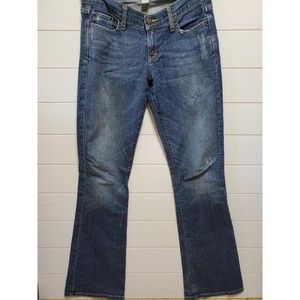 Abercrombie & Fitch womens size 4 Long bootcut mid rise distressed denim jeans